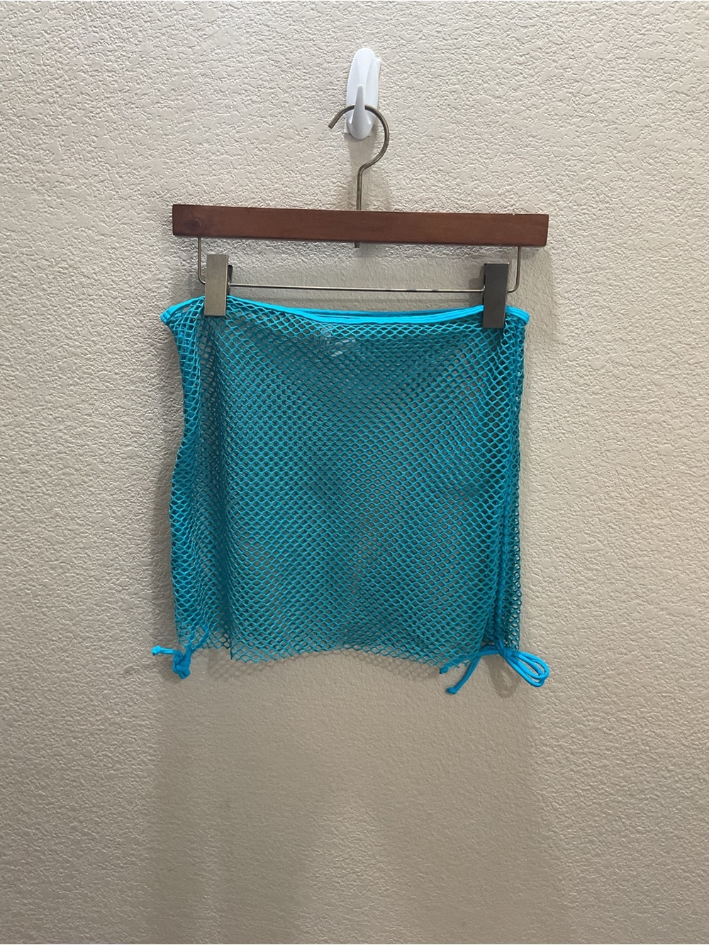 Turquoise Mesh Swim Coverup Skirt